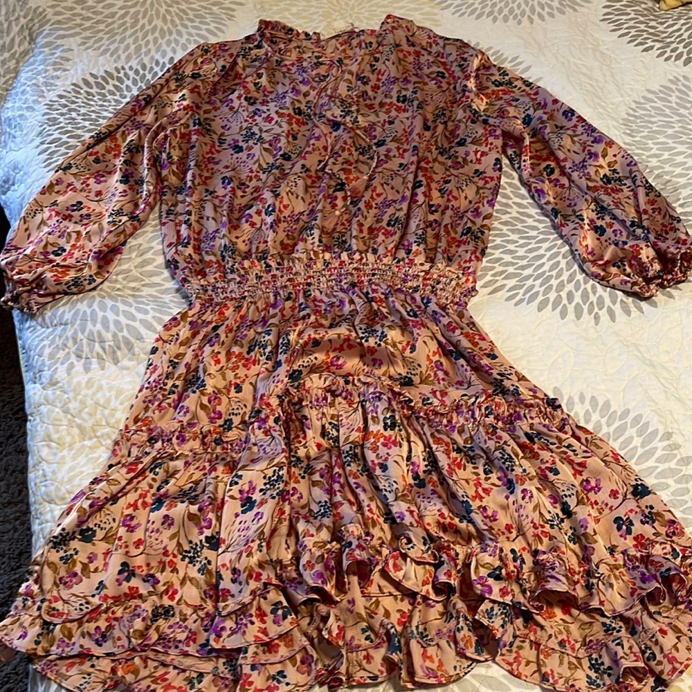 Beautiful bohemian dress - worn once, Lovestitch brand. Size L. Beautiful color.